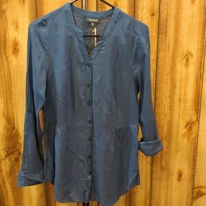 Modcloth Beautiful Blue Button-Up Blouse